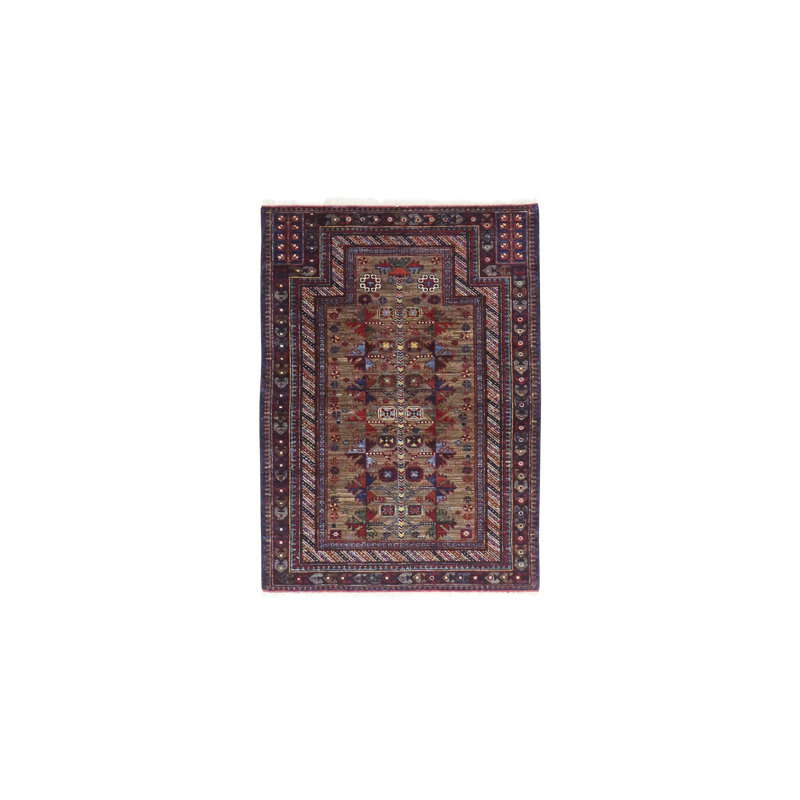 Motif de prières brun café 3 pi 3 po x 4 pi 4 po