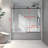 Frameless One Fixed And One Shifted Shower Door, 304 Stainless Steel Large Pulleys With Adjustable Soft Closing Function-112492261