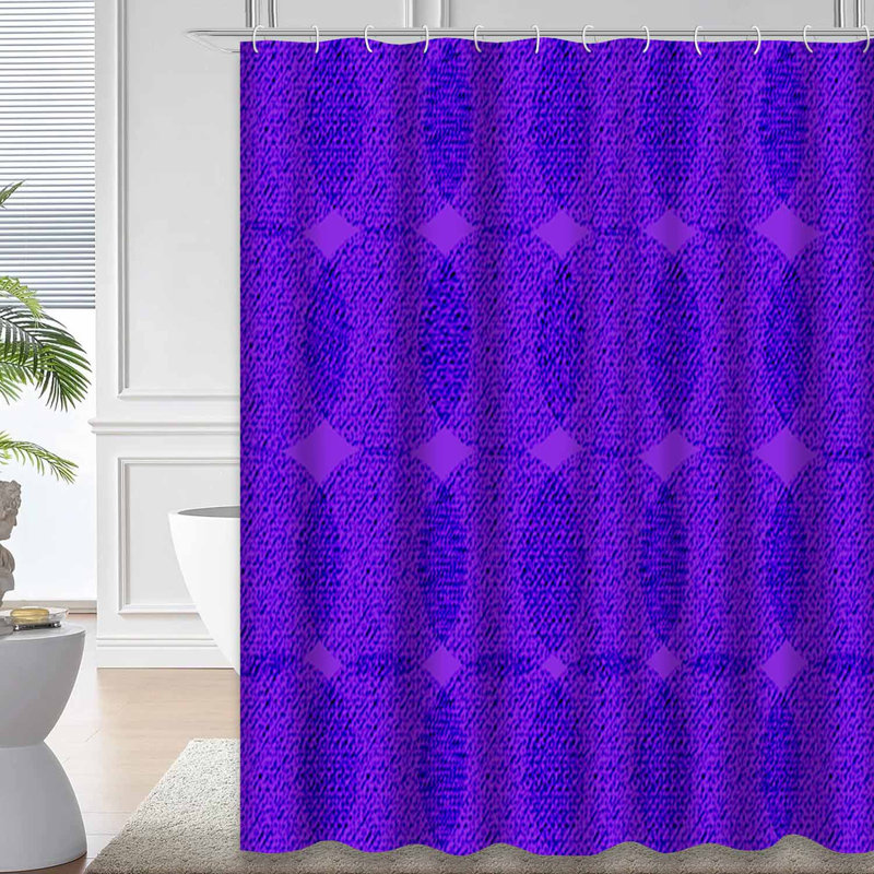Rideau de douche mauve avec 12 crochets, L 72 po x l 84 po