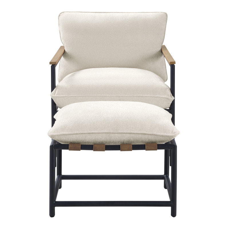 Sanders Chair & Ottoman, Ivory