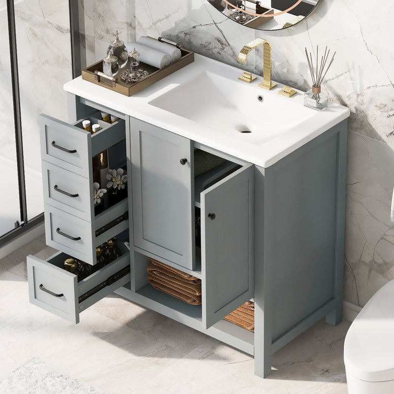 36'' Single Bathroom Vanity With Ceramic Top