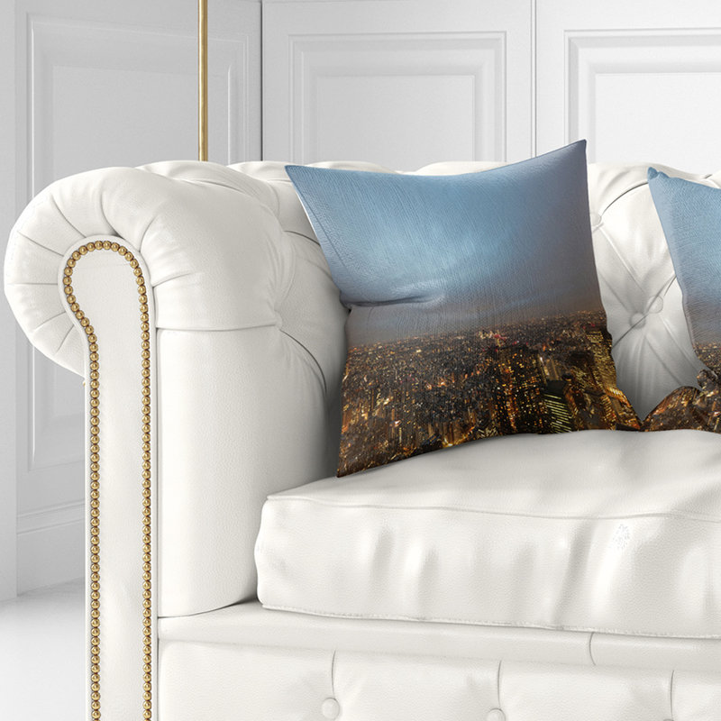 Oreiller cityscape shinjuku district view point, 16 po x 1 po, Coussin décoratif