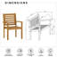 Ensemble de table de salle à manger extensible et de fauteuils d'extérieur Whately 13 pièces | Finition teck | Idéal pour le patio, table brun clair