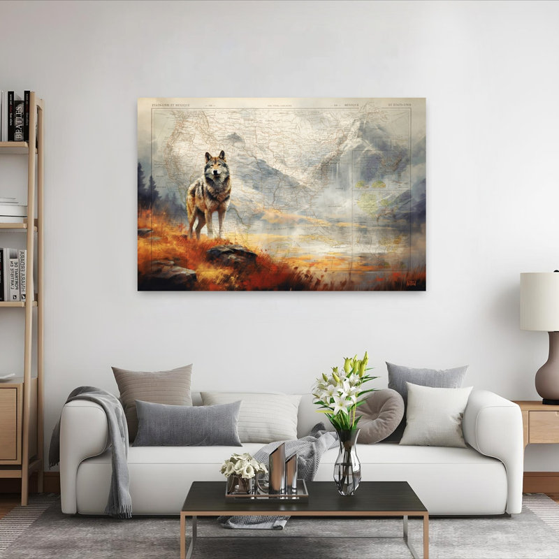 Art contemporain, art loup, H 40 po x l 60 po