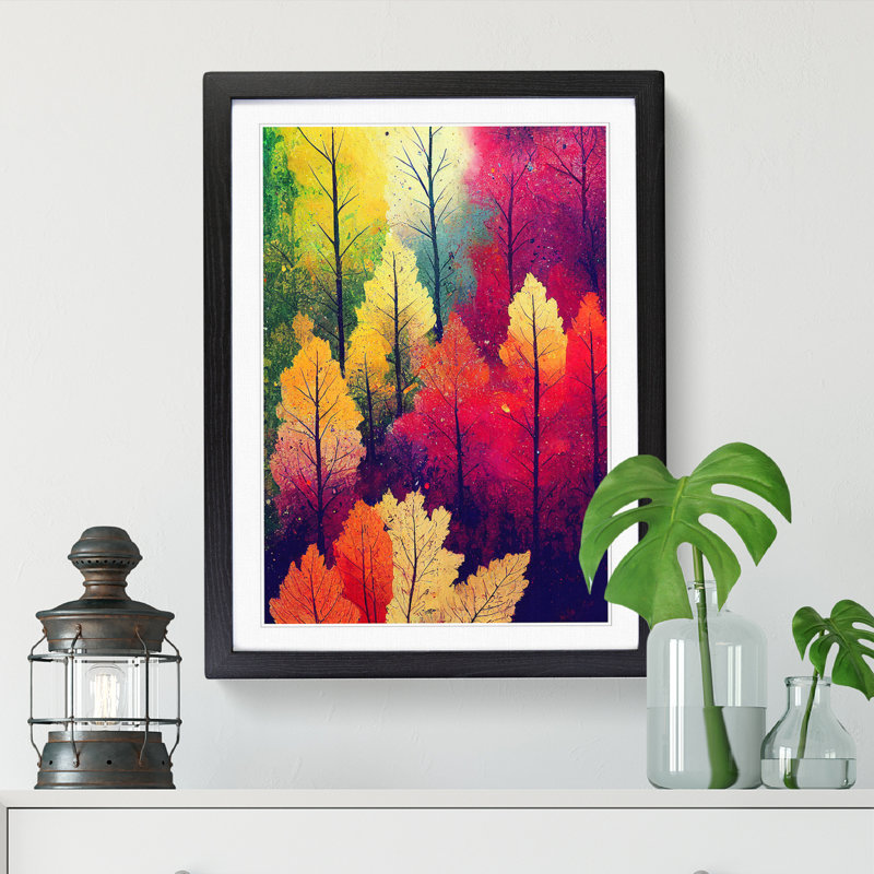 Autumn Forest Landscape Vol.3 - Single Picture Frame Print, Black Framed, 64cm H x 46cm W