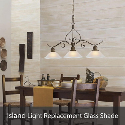 #23099-11 Alabaster Contemporary Replacement Glass Shade for Medium Base Socket Torchiere Lamp, Swag Lamp,Pendant,1 Light Wall Sconce & Island Fixture. 11-5/8" Diameter x 3-5/8" Height