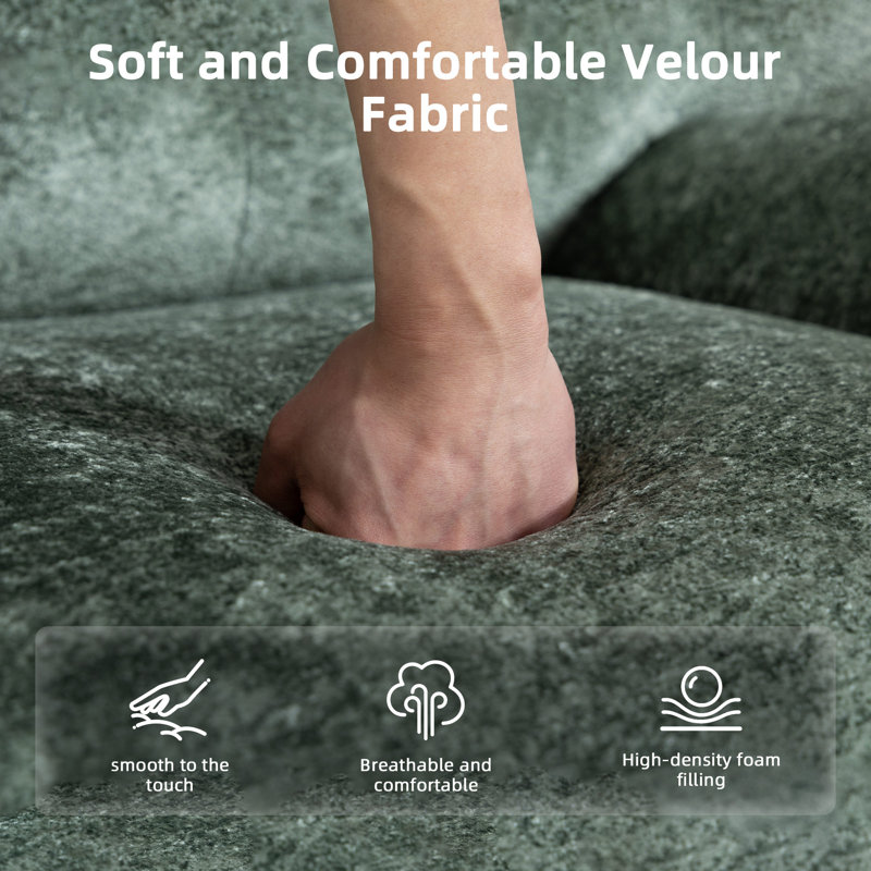 91cm Wide Velvet Swivel, Green Velvet