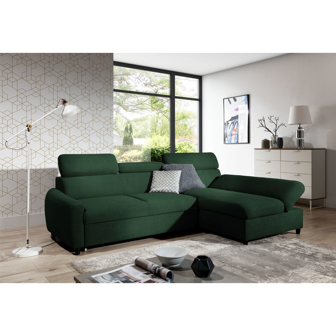 Ecksofa Bustos aus Samt mit Bettfunktion