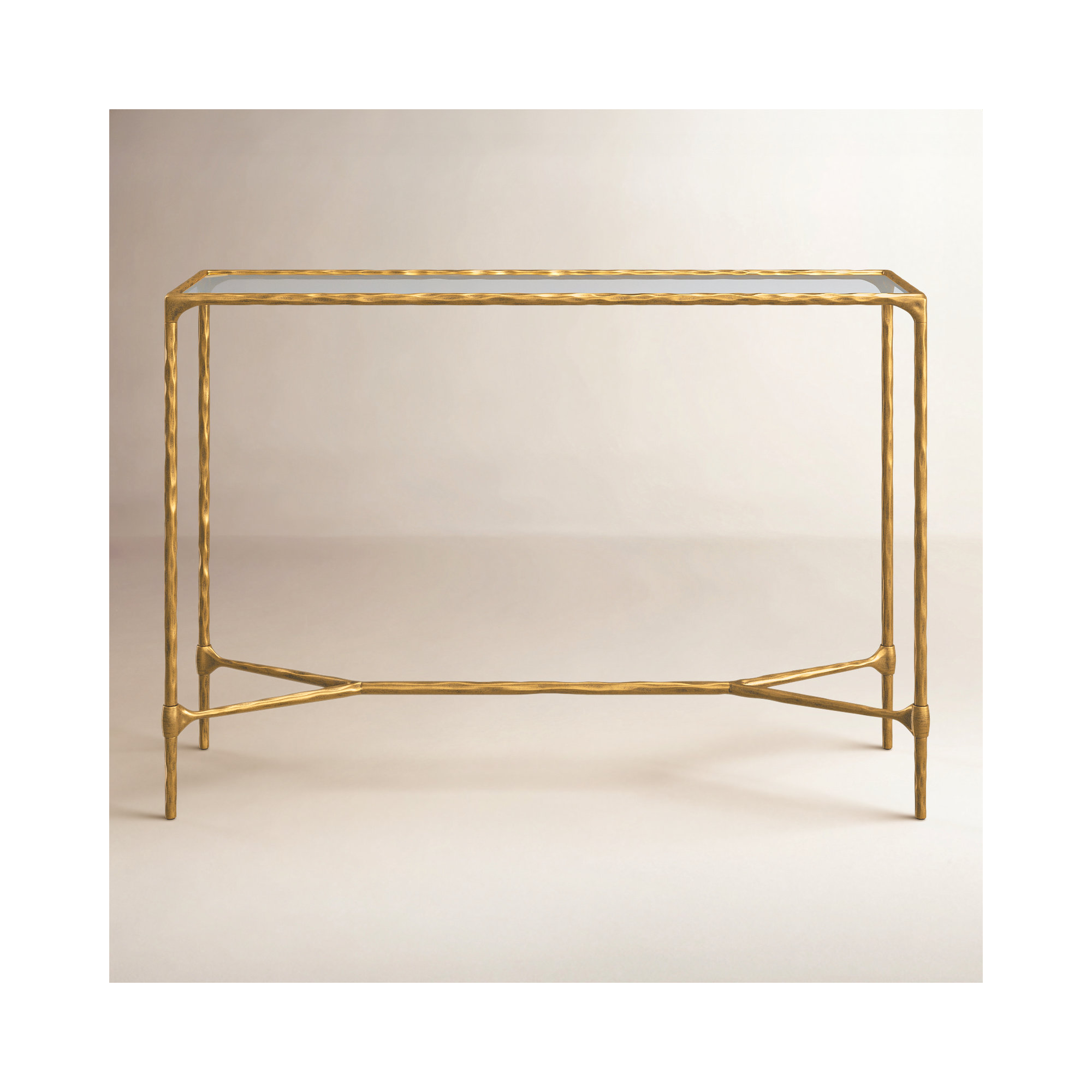 Sewall Metal And Glass Console Table, Brass