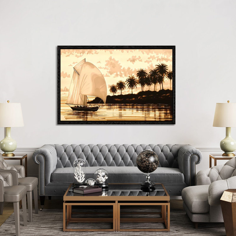 Sail 1 Piece Wall Art on Canvas, 152.5 cm H x 101.5 cm W, Black Framed