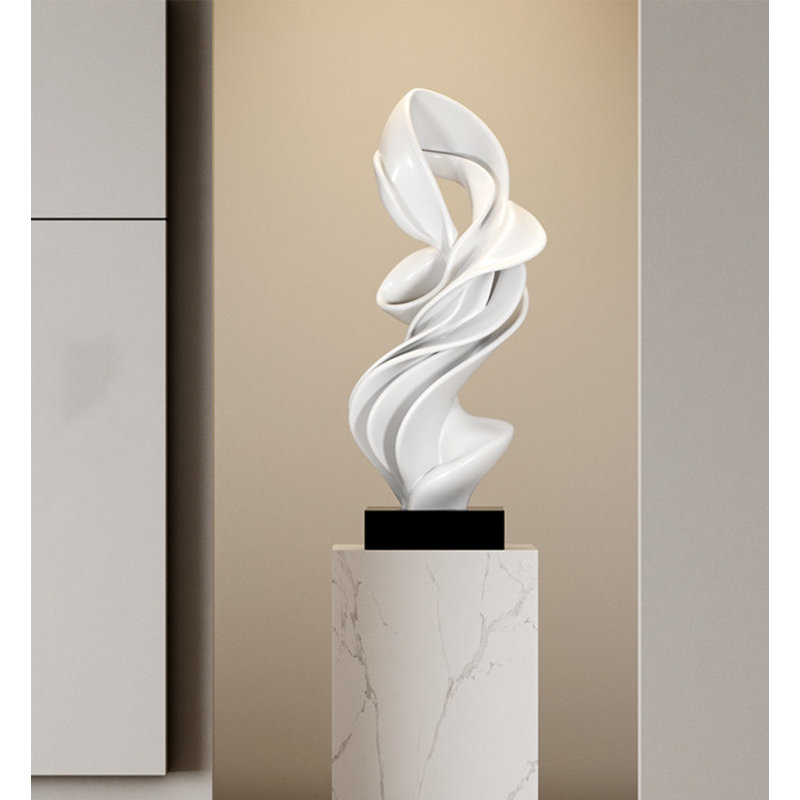 Sculpture moderne moderne en fibre de verre, H 23,62 po x l 9,84 po x P 8,27 po