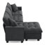 Canapé modulaire convertible 100 x 59 po, ensemble de canapé réversible en forme de L avec coussins gratuits, canapé-lit en velours 4 places avec repose-pieds pour salon, appartement, bureau-219772484
