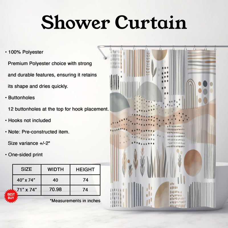Rideau de douche 1 pièce Cozy Nursery, H 74 po x l 71 po