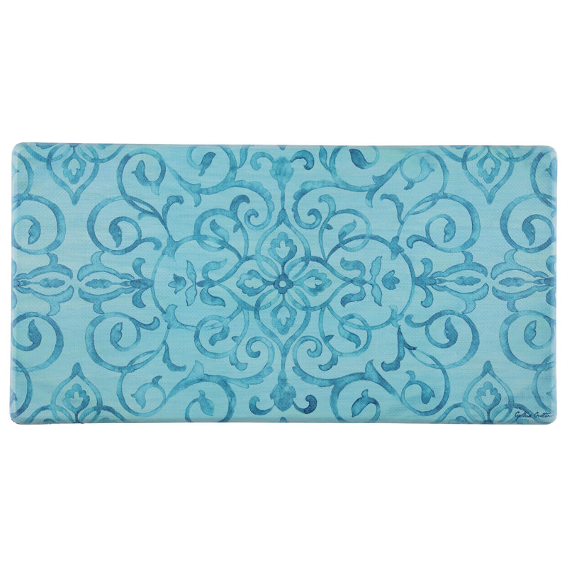 Tapis anti-fatigue Cayetano, Bleu sarcelle