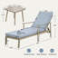 Chaise longue de patio en aluminium 2 pièces avec table d'appoint et coussins-9427644