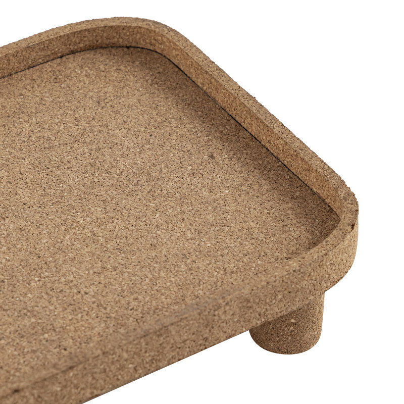 Plateau rectangulaire en liège large, L 7,5 po x P 18,5 po x H 2,25 po
