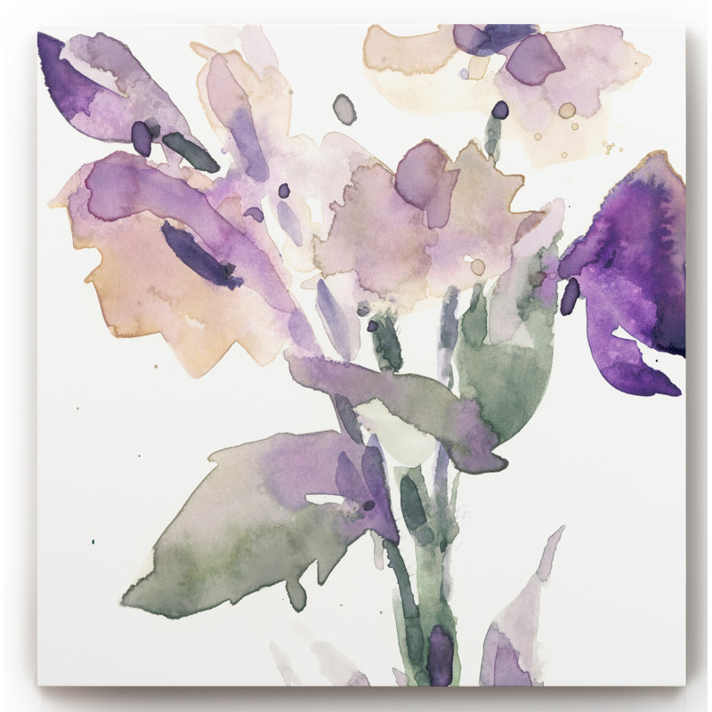 «Garden Blooms II», peinture sur toile, H 16 po x l 16 po x P 1 po, Toile tendue