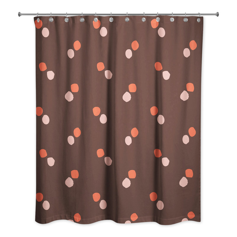 Rideau de douche simple points Sandlin, Brun