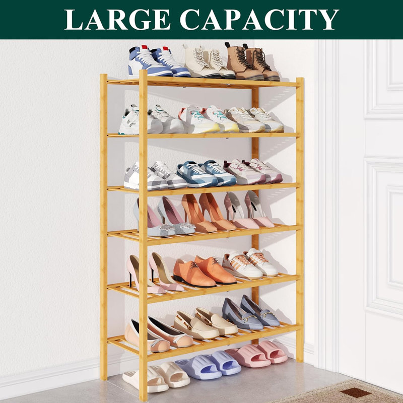 Range-chaussures à 6 niveaux en bambou