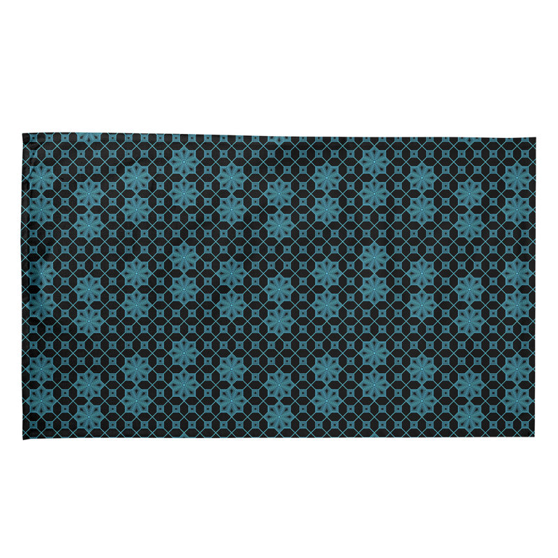 Serviette de thé classique à treillis Mcguigan, Noir / Bleu, Polyester sergé