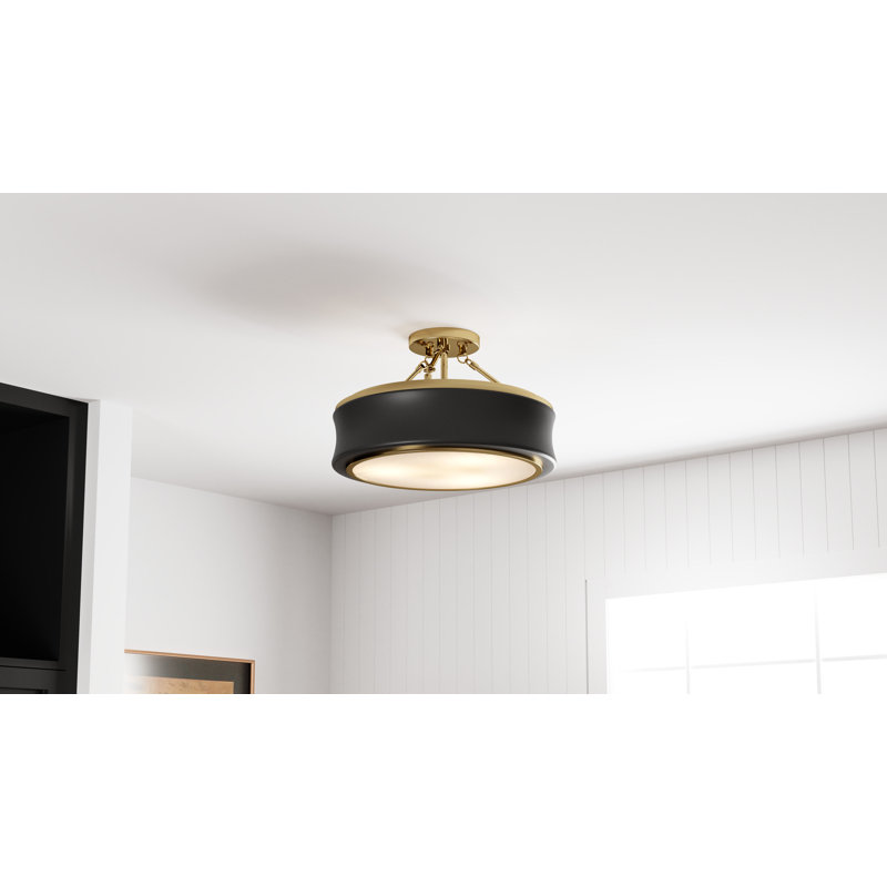 Dylan 3-Light Matte Black Semi-Flush Mount
