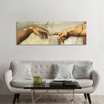 Creazione Di Adamo, Detail by Michelangelo - Wrapped Canvas Panoramic Print
