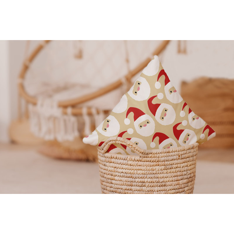 Coussin intérieur / extérieur Dancing Santas, H 16 po x l 16 po, Rouge