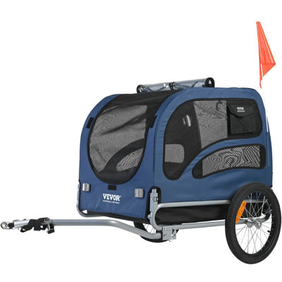 Convertible Dog Bike Trailer To Stroller, 45Kg/100Lbs Load, 22-28" Bicycle Fit, Waterproof & Ventilated Design