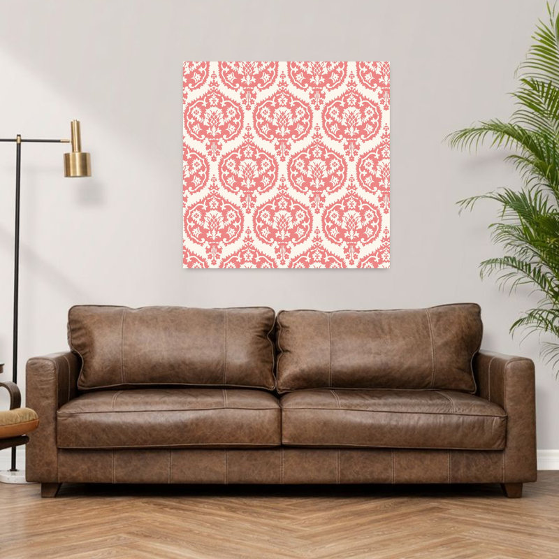 Art contemporain, architecture moderne, élégante et romantique, H 36 po x l 36 po, Rouge
