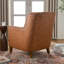29.5'' W Top-Grain Genuine Leather Upholstered Armchair-494861743