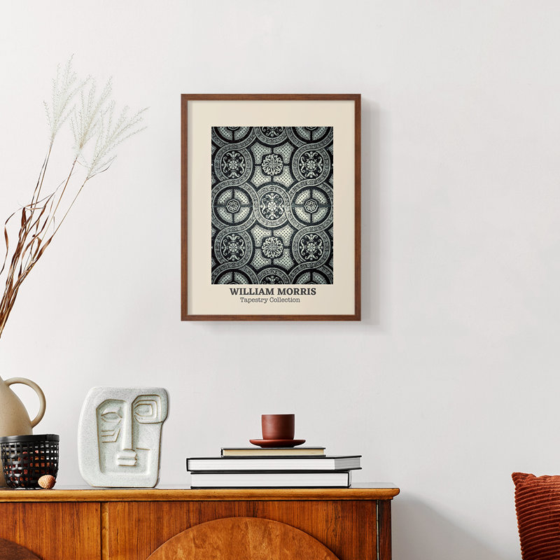 William Morris, reproduction encadrée Cxxxii, Noyer, H 14 po x l 11 po