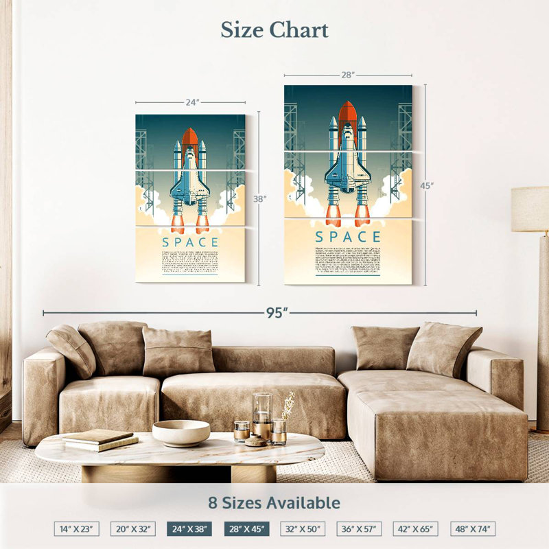 Oberle Space Shuttle Launch Day, 38" H x 24" W
