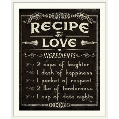 'Life Recipes I Textual Art