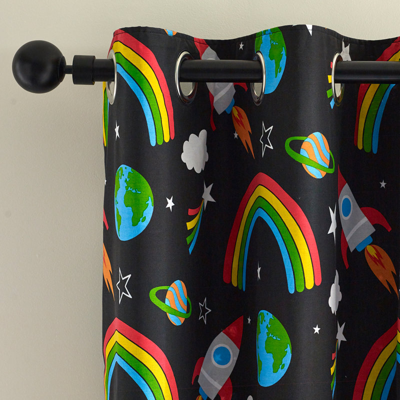 Rainbow Rockets Fully Reversible Eyelet Curtains