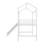 Lit mezzanine simple avec glissoire et échelle, cadre de lit mezzanine avec planche de bois inscriptible à deux côtés-1327095736