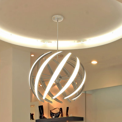 Luminaire suspendu sphère unique 10 lumières Swirl