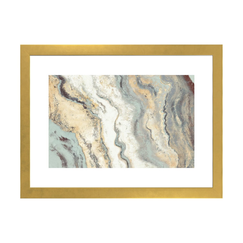 «Cool Flow II» par Patricia Pinto, reproduction d'art sur toile, Blanc, H 32 po x l 24 po x P 1 po, Papier encadré doré