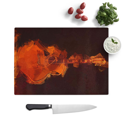 Tempered Glass Guitar Chopping Board