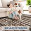 Large Dining Room Rug 10x13 Machine Washable Modern Abstract Accent Carpet, Non-Slip Contemporary Indoor Mat, Foldable Thin Floor Cover-114079610