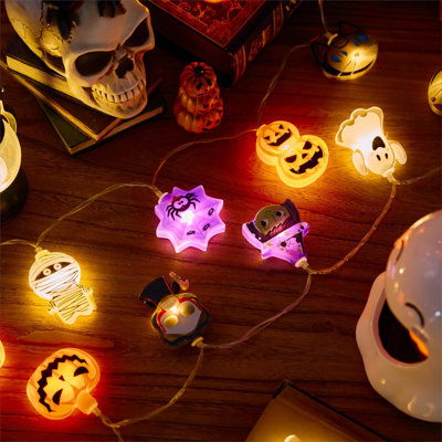 Halloween String Lights, 10FT 20 LED Halloween Fairy Lights Decor Halloween Lights Decorations Battery Operated (Not Included) with Timer and 8 Flash Modes, 2026 Trick or Treat Decor for Home