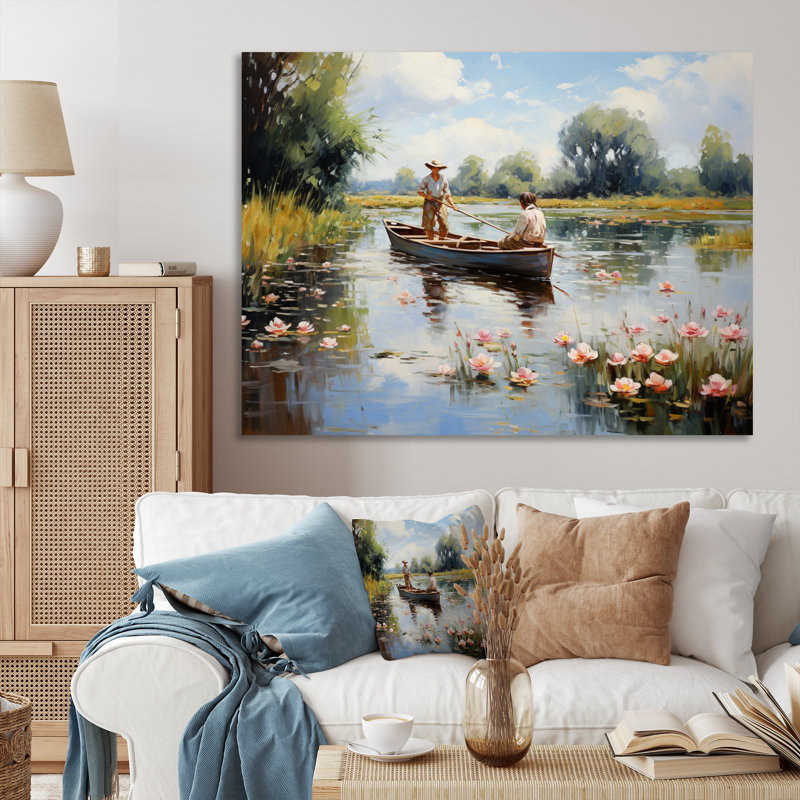 The Pond At Montgeron - Landscapes Canvas Wall Art, Toile tendue, H 24 po x l 32 po x P 1 po