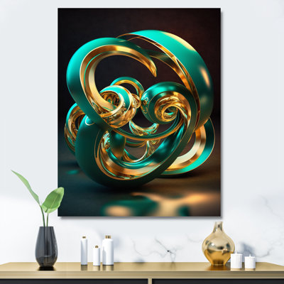 «Rhythm of Infinity Turquoise Gold Sphere», reproduction sur toile
