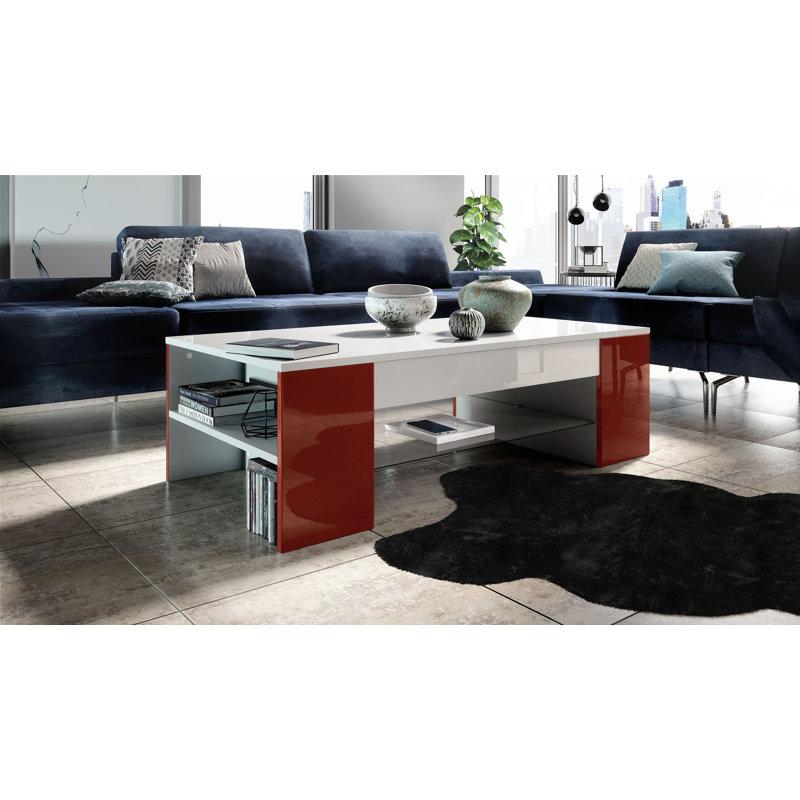 Mazzone Coffee Table with Storage, Bordeaux