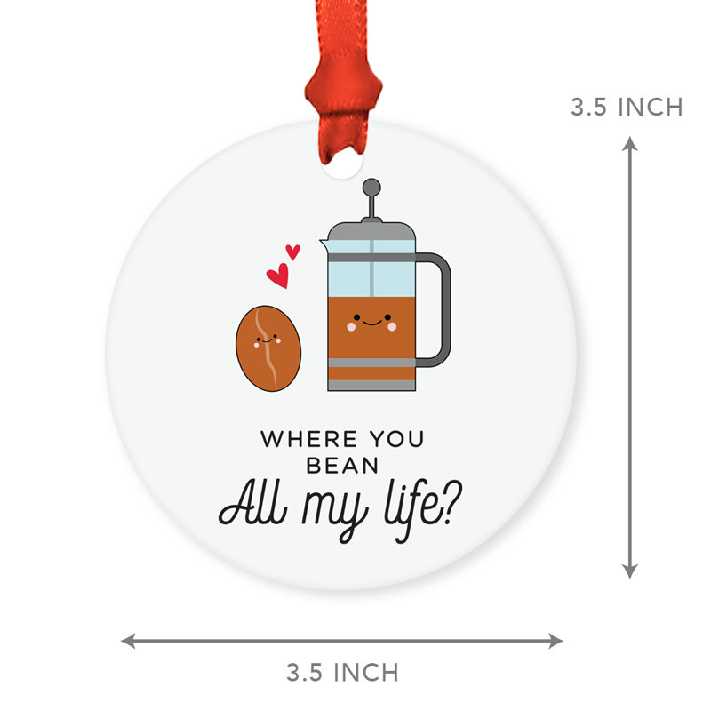 Ornement en forme de café Funny Food pun