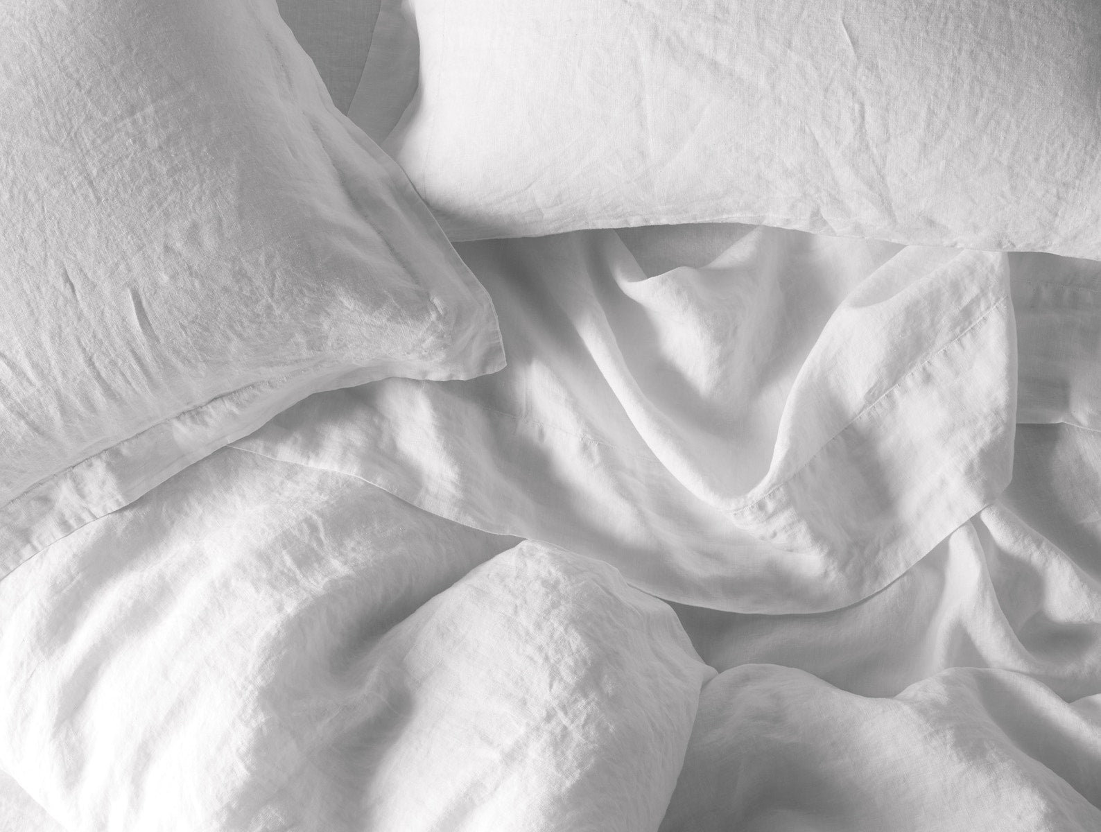Organic Relaxed Linen Shams, Alpine White, Euro