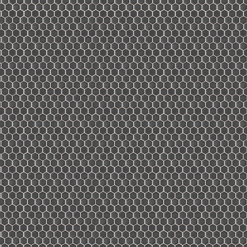 Colemena 0.77" x 0.77" Porcelain Honeycomb Mosaic Wall & Floor Tile, Gunmetal