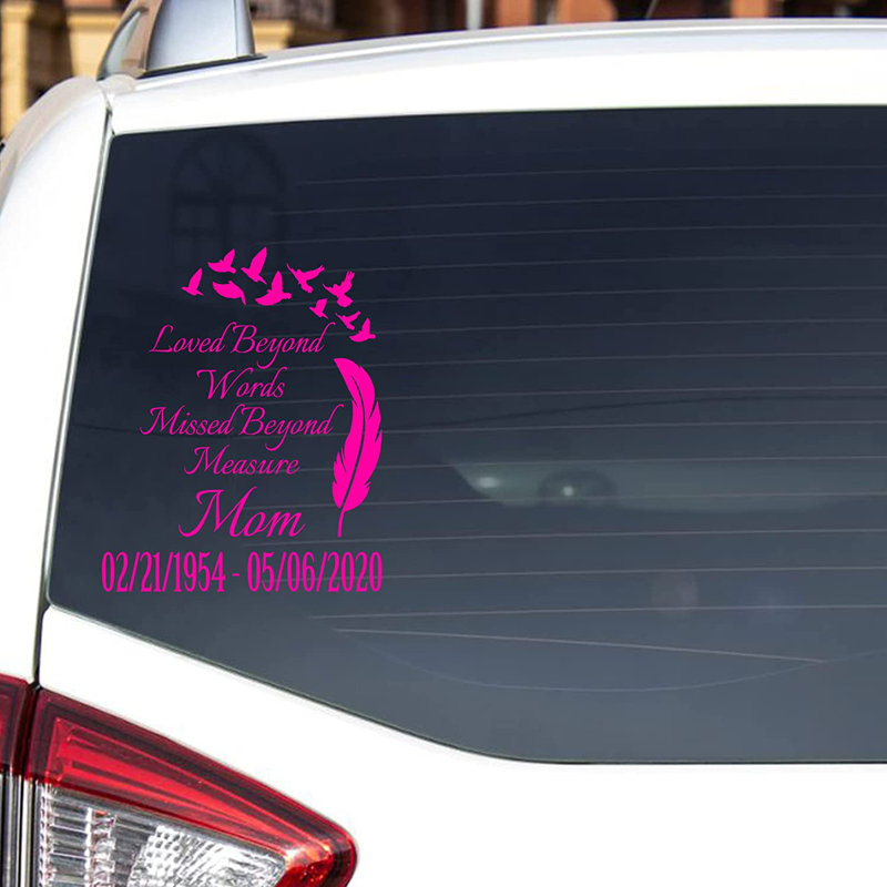 Text & Numbers Non-Wall Damaging Window Decal, 12" H x 10" W, Hot Pink