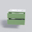Meuble-lavabo mural moderne avec lavabo | Collection Carlota Pistachio Matte | Panneau de fibres à densité moyenne ignifuge non toxique - 32 po - Collection Oméga 40 po