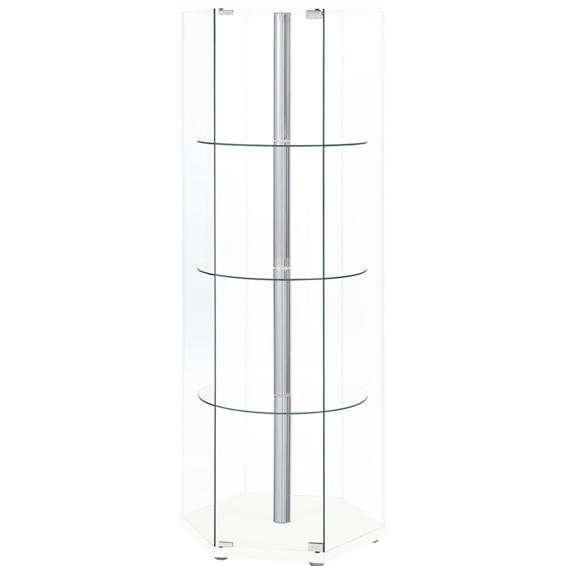 Vitrine à quatre tablettes en verre blanc