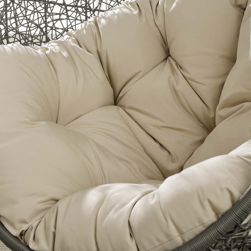 Balancelle d'extérieur avec support Modway Hide Sunbrella, Structure grise / coussin beige